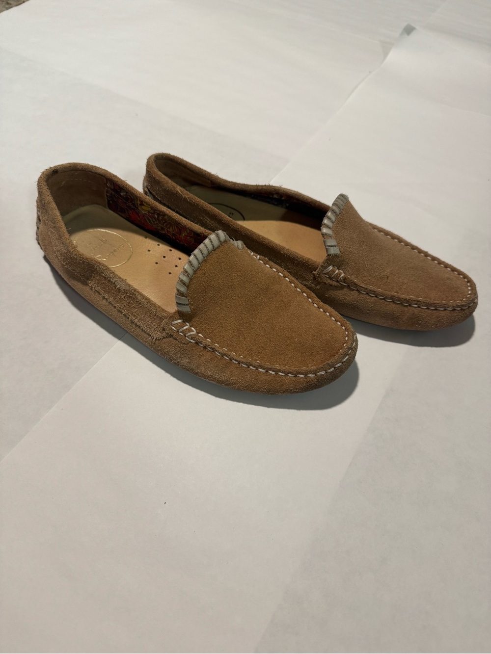 Jack Rogers Women's Suede Loafers in Tan with Contrast Trim
